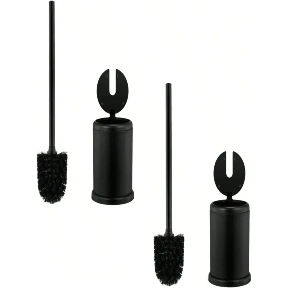 

Products Deluxe Toilet Brush With Lid Black 2 Pack