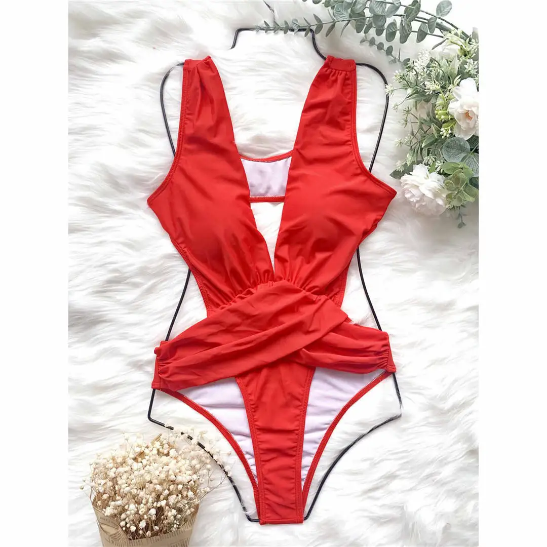 2026 Neuer sexy einteiliger Badeanzug mit tiefem V-Ausschnitt in 3 Farben, Damen-Badebekleidung, gepolsterter Monokini-Badeanzug, Badeanzug für Damen, V2926 – Detail 22