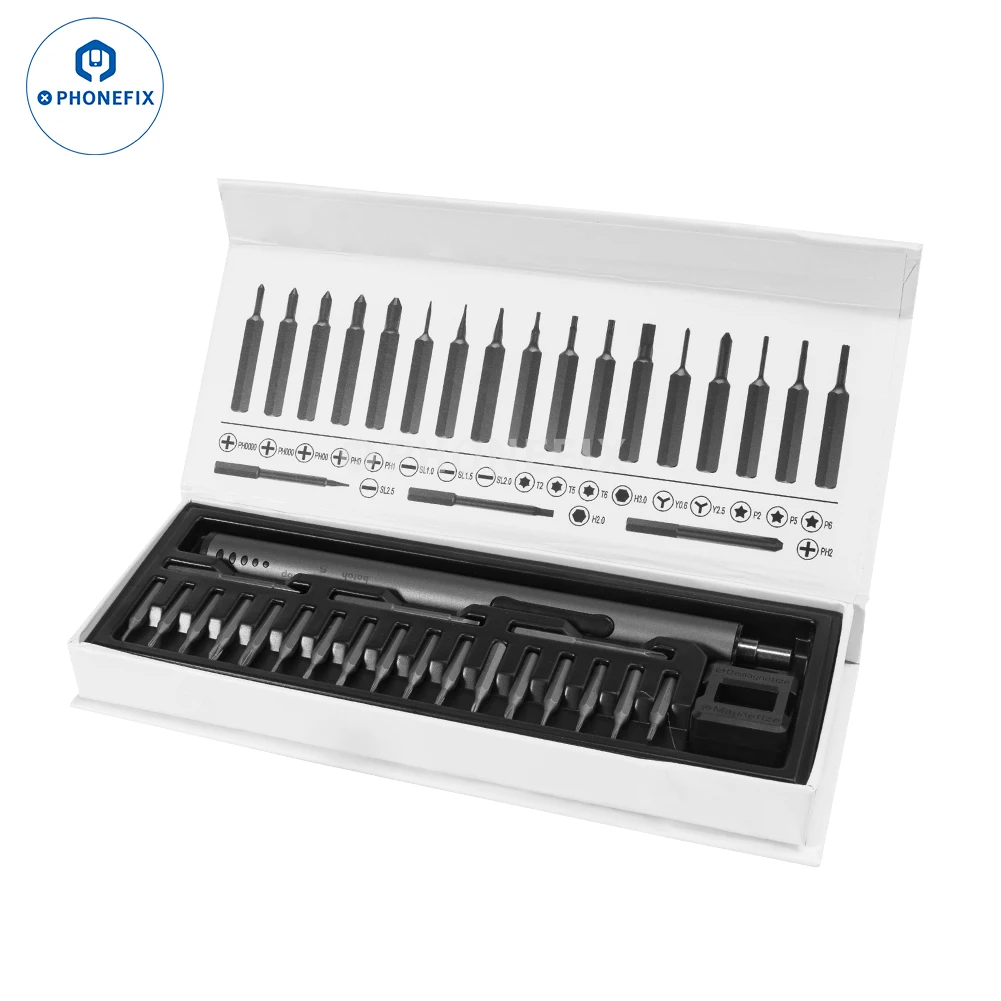 Kit de destornilladores de precisión eléctricos 44 en 1, brocas de acero magnéticas tipo C, iluminación para hogar inteligente, PC, reparación de teléfonos, herramienta de desmontaje