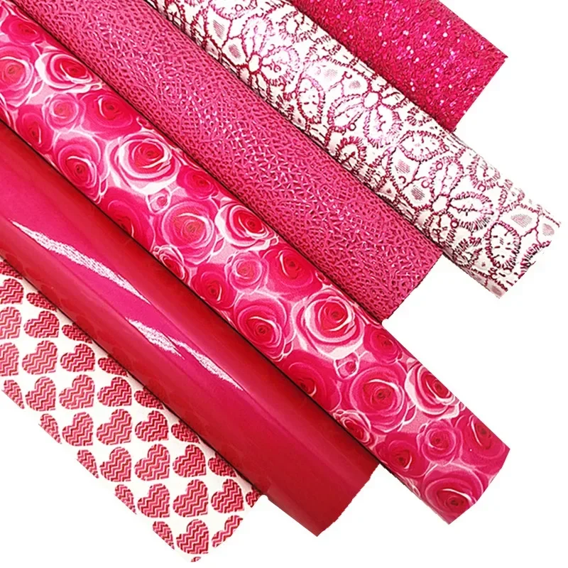 Folhas de couro sintético, rosa, floral gravado, espelho, couro sintético, renda, para artesanato diy, 8.2x11.4 polegadas, sj389