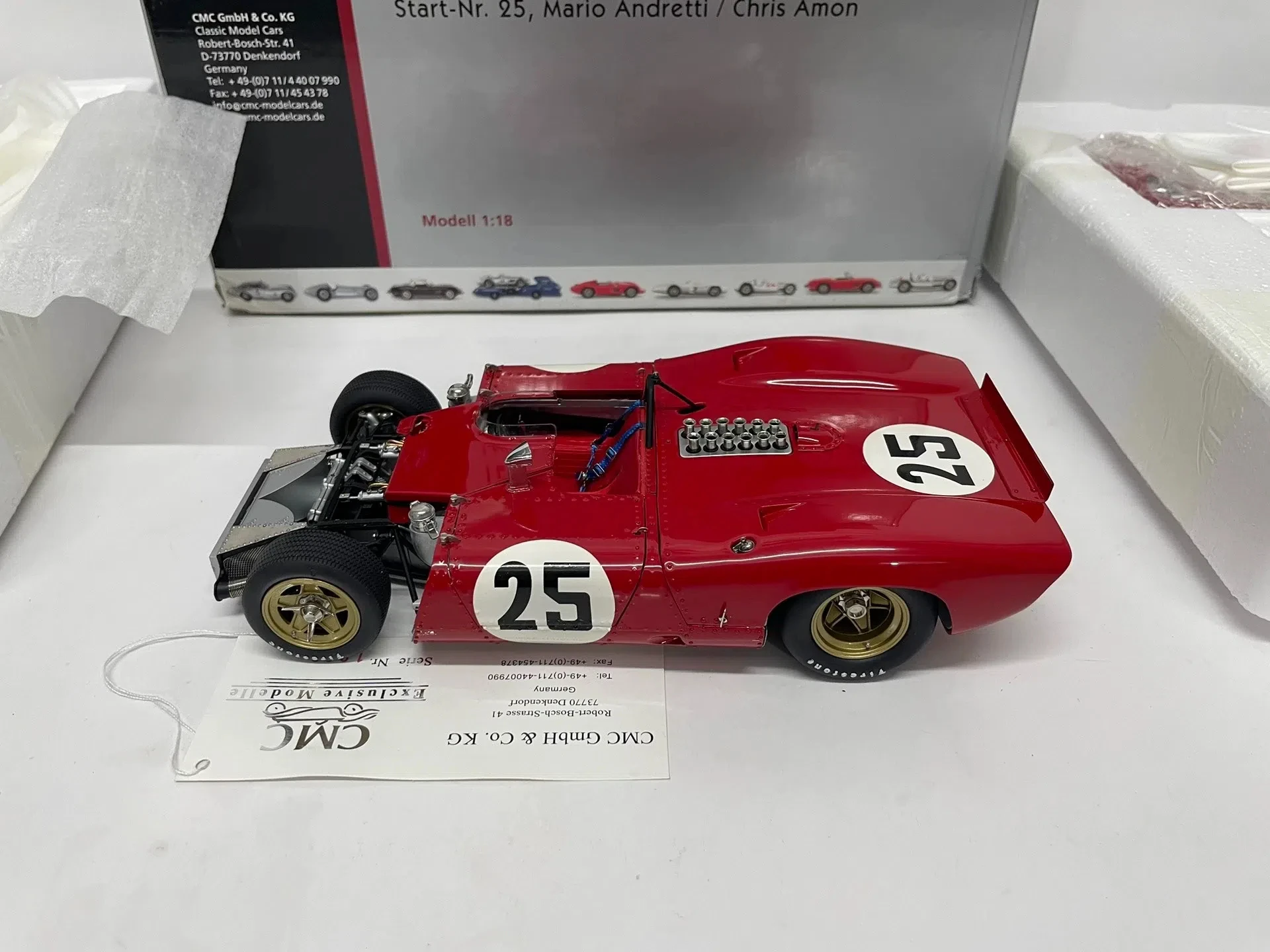 CMC 1:18 312P Spyder 1969 #25 Simulation Limited Edition All Open Alloy Metal Static Car Model Toy Gift