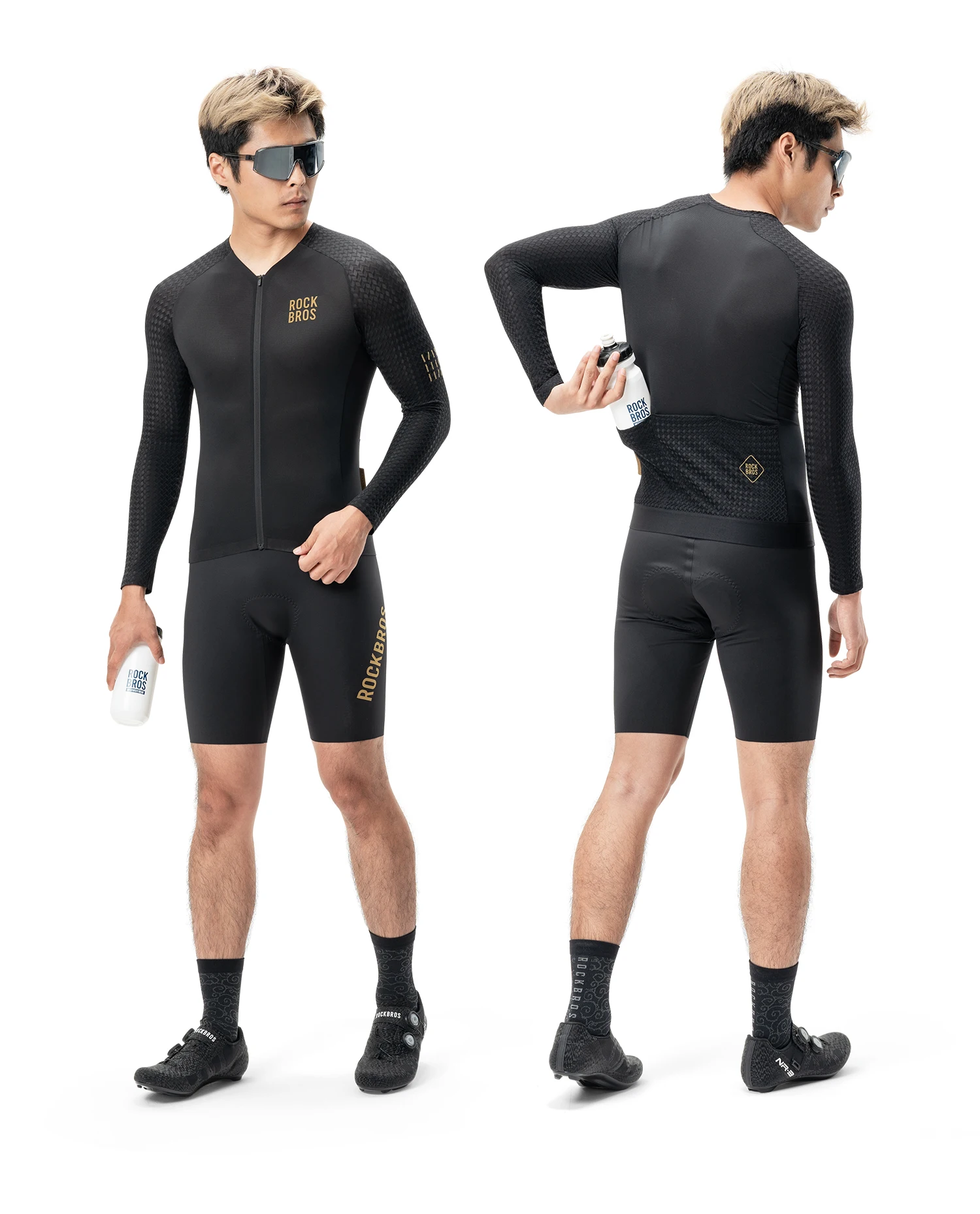 ROCKBROS Radfahren Jersey Set Winter Frühling Jacke Lätzchen Hosen Langarm MTB Fahrrad Kleidung Maillot Thermische Fleece Tragen Anzug – Detail 15
