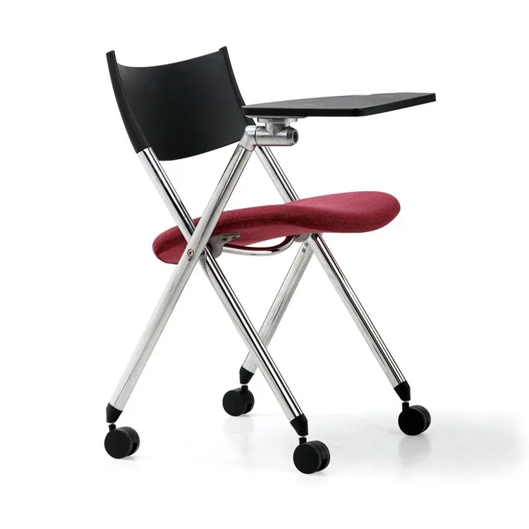 Training chair, with tablet, folding, multi-function meeting, reporter, with wheel, news, school