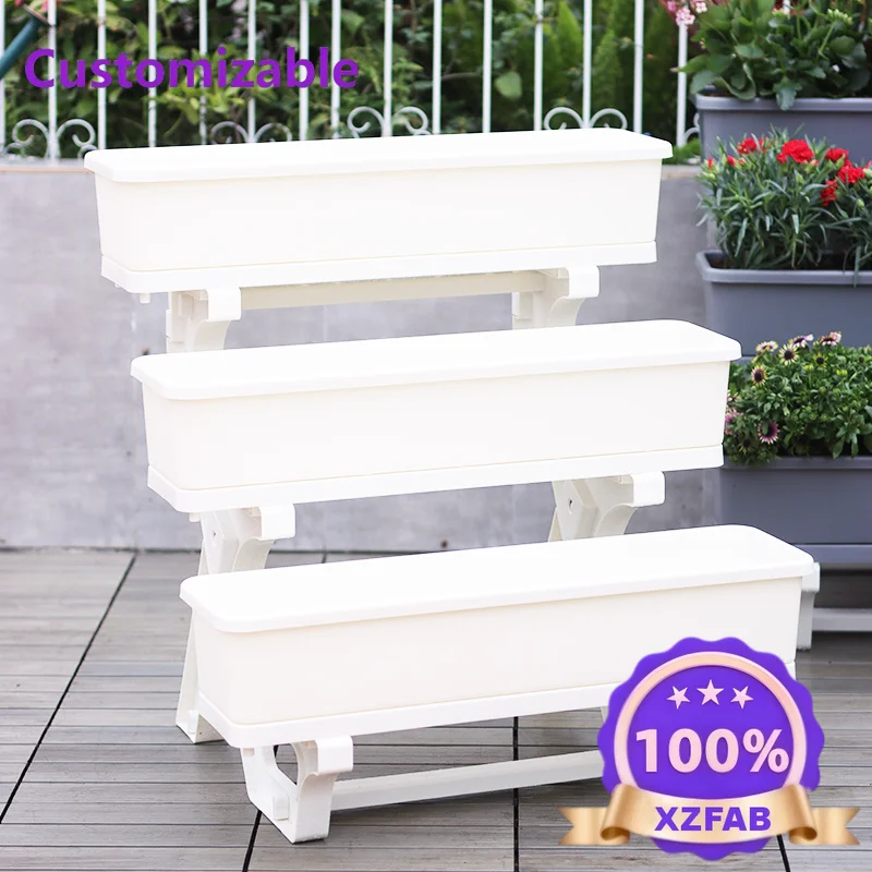 Factory Direct 2026 Multi-layer vegetable planting pot frame Road guardrail Viaduct Suspended flower pot Plastic vegetable plant