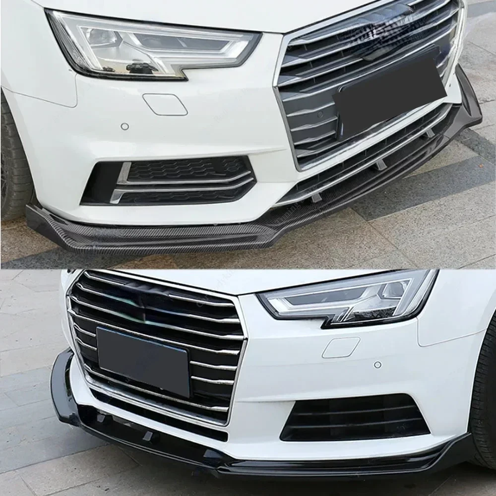 For Audi 2016-2019 A4 S4 B9 8W High Quality Car Front Bumper Lip Spoiler Splitter Diffuser Retrofit A4 TFSI TDI S4 Body Kits