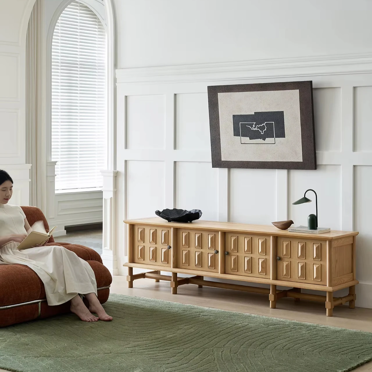 

Modern Simple Tv Cabinet Solid Wood Cabinet Living Room Storage Cabinet