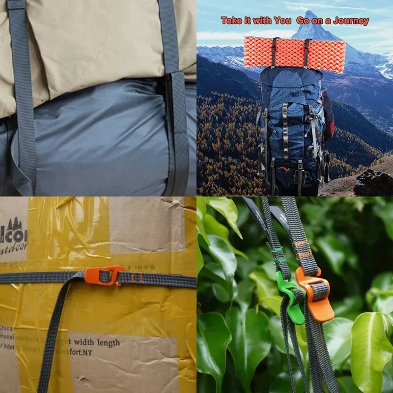 

Travel Outdoor Baggage Backpack Nylon Rope With Quick Release Hook Hiking Climbing Belts Buckle Tie-Down Belt Cargo Straps