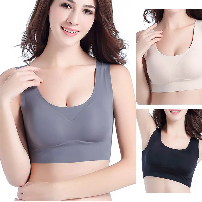 

3pcs Womens Ice Silk One-piece Type Sport Bra Female Gym Workout Fitness Seamless Yoga Bra Lady Shockproof Crop Top Push Up Bras