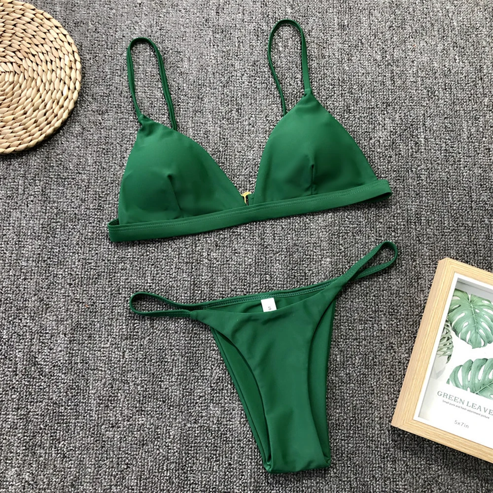 Una-Shop 조절 가능한 스트랩이있는 여성용 섹시한 비키니 세트 단색 수영복 여름 해변 수영 풀 파티 비키니 비치웨어