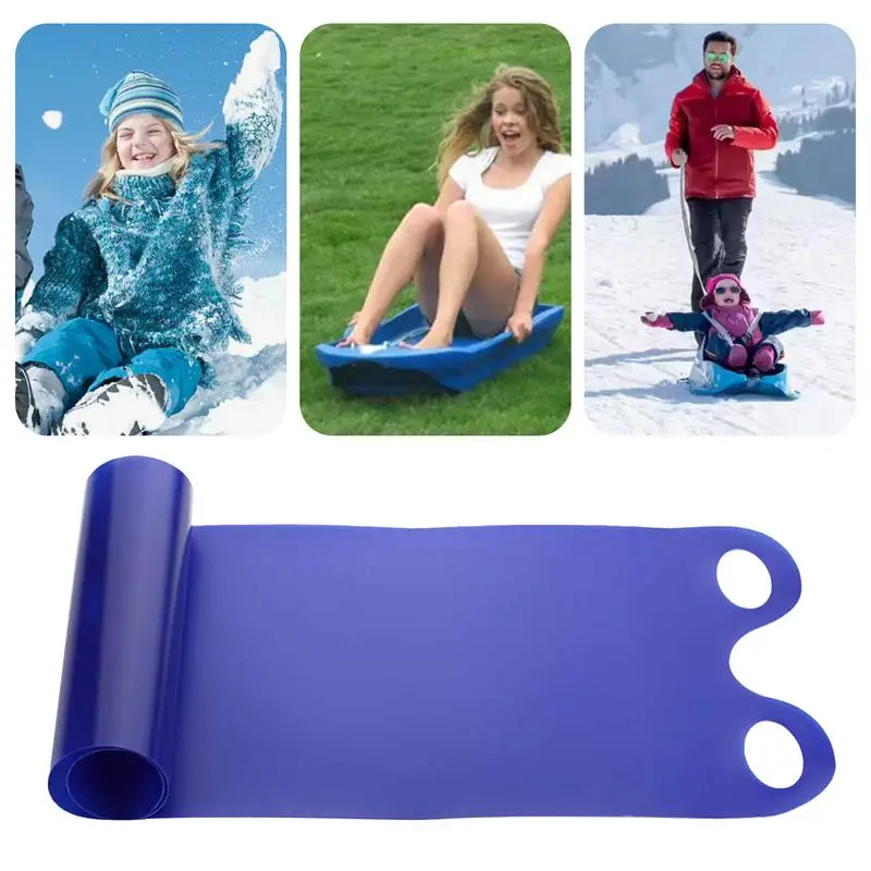 Snow Sled Portable Roll Up Snow Sled Lightweight Snowboard Sled Snow Sledding Equipment With Handles For Winter Outdoor Sports