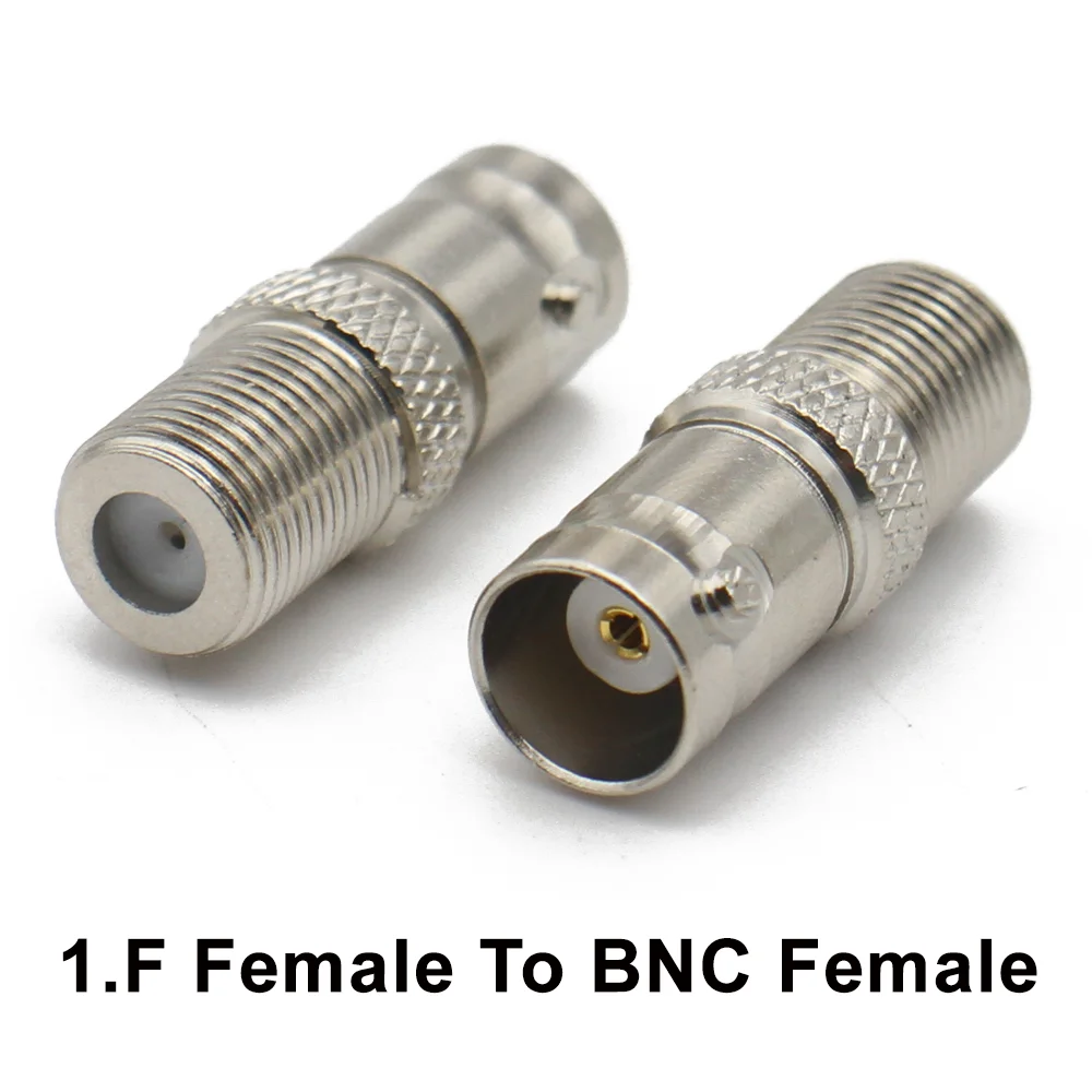 Q9 BNC To F TV female male straight connector F to BNC Male Plug Female Jack  Adapter RF Coaxial Converter for CCTV Camera