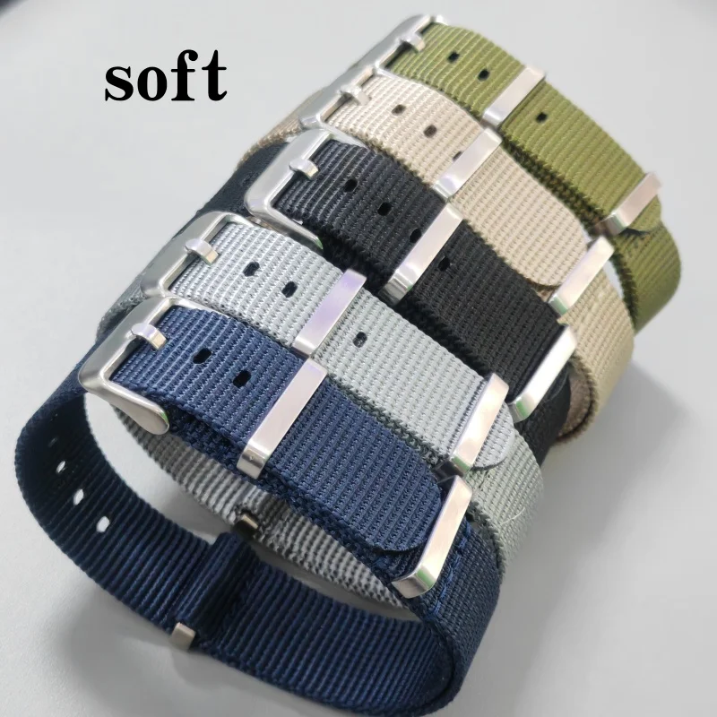 Bracelet de montre de l'armée française des années 60, NATO, pour Rolex Seiko Tudor Rolex Black Green Water Ghost Omega, bracelet de montre noir 20mm 22mm