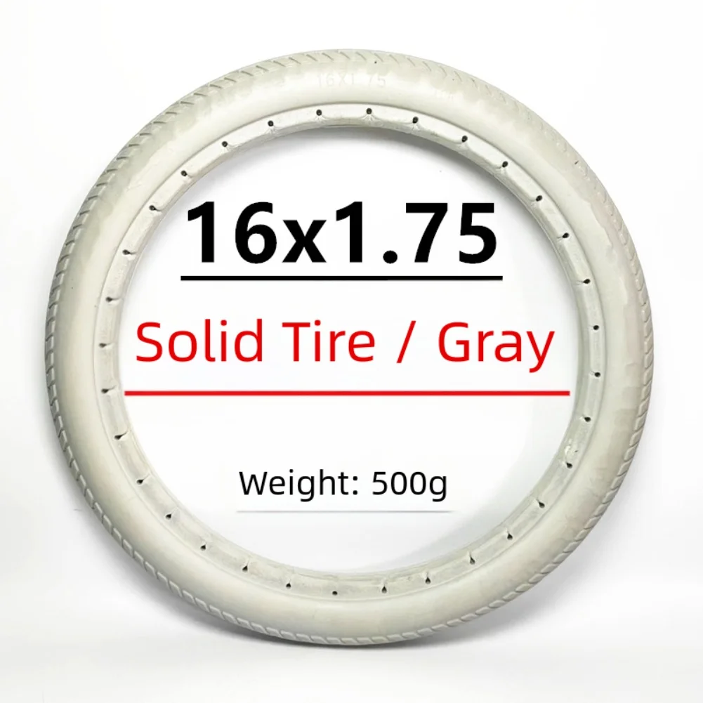 1pcs 16inch Solid Tire 16x1.75inch For Bicycles For Wheelchairs High-Density Rubber Puncture Resistant Solid Tire 37x37x4cm Tire