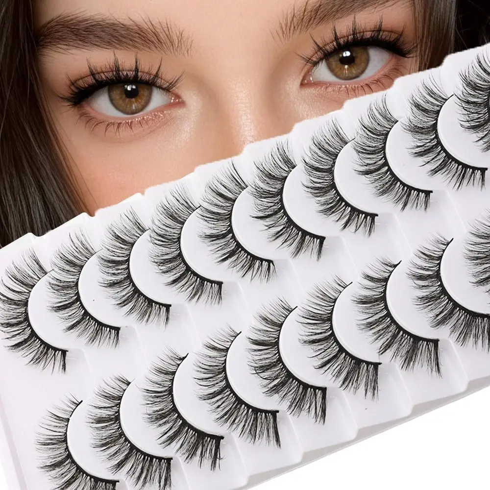 Faux cils entiers volumineux naturels longs 3D en vison synthétique faits à la main sans cruauté animale Outils de maquillage des yeux Extension de cils