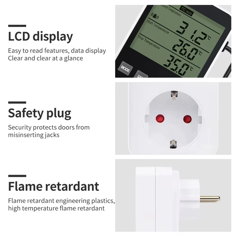 N11R- Digital Display Temperature And Humidity Controller Socket Thermostat Heating And Cooling Regulator Smart Socket EU Plug