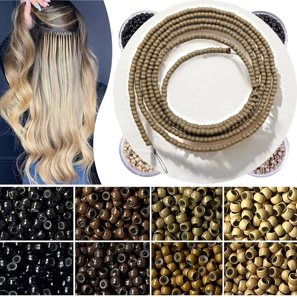 

Pre-loaded Silicone Nano Rings 500Pcs Reel Nano Micro Ring Silicone Nano Rings 3.0mm Nano Micro Beads Micro Hair Ring
