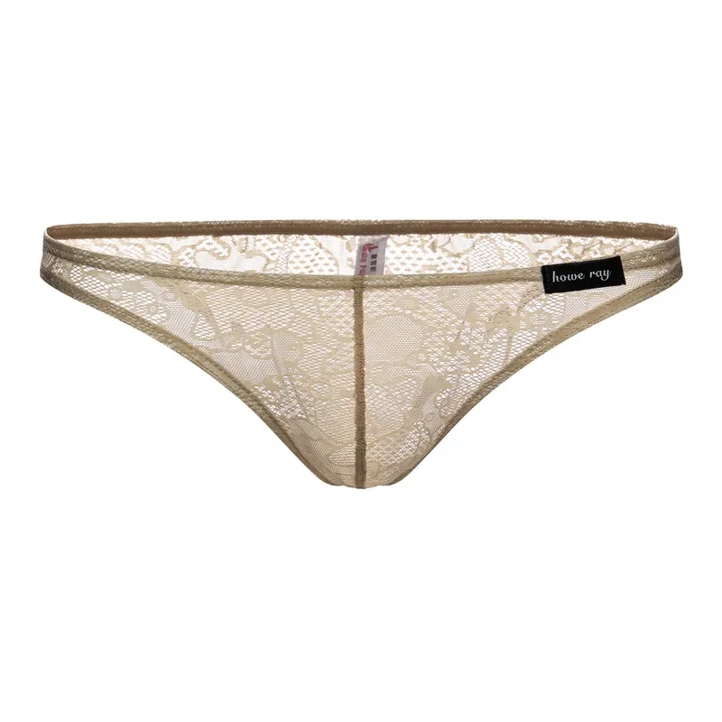 Sexy Underwear Men Briefs Transparent Lace Panties Low Rise Ultra-thin Breathable Lingerie Penis Pouch Male Panties Brief