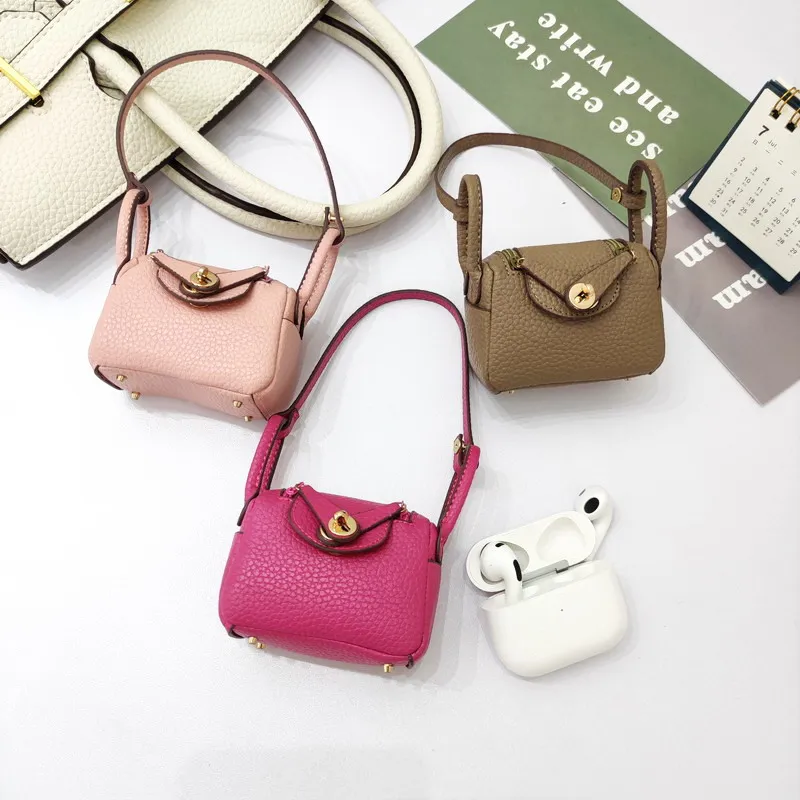 Mini Lindy Bag Charm Creative Bluetooth Earphone Bag Cute Keychain Car Decoration Accessories Other Brand Fashion Accessories