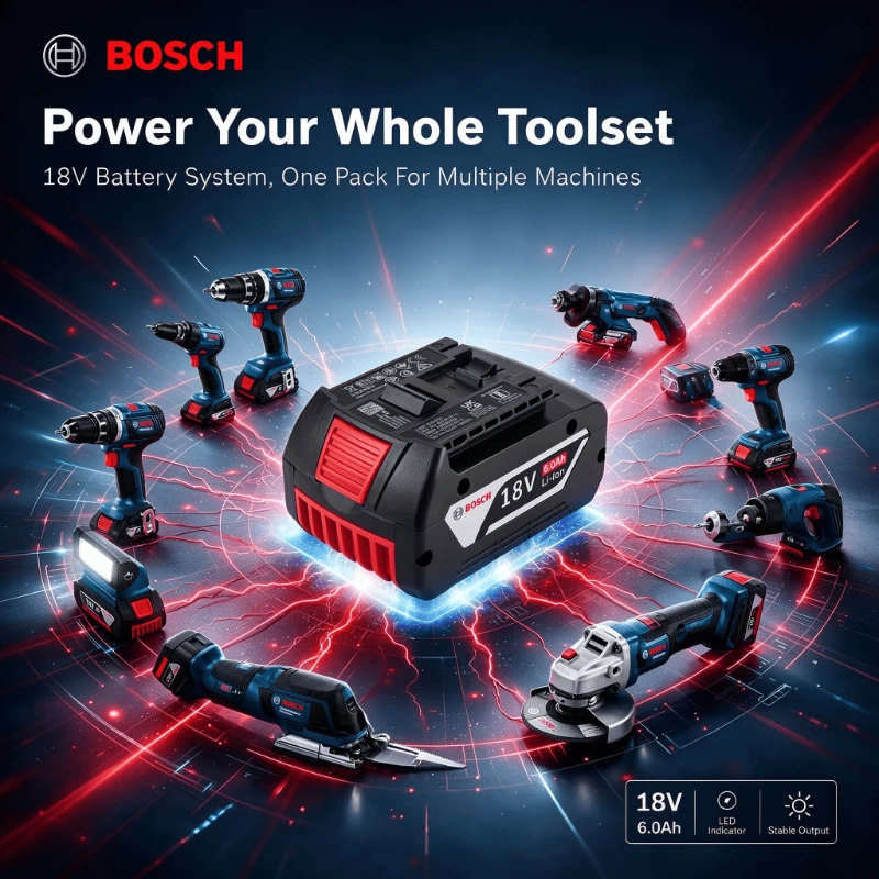 Replacement 18V 6.0Ah 18650 Lithium Battery Pack for Bosch BAT609 BAT609G BAT618 BAT618G Power Tool Battery