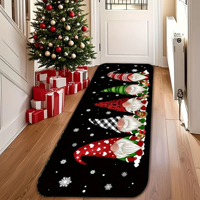 Buffalo Plaid Merry Christmas Kitchen Runner Rug Entryway Area Rug Bedroom Living Room Laundry Floor Mat Winter Carnival Gift