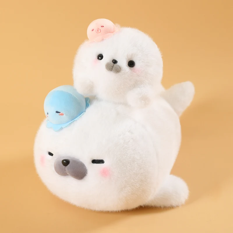 

25cm Soft Cute Seals Plush Toy Sea Worlds Animal Octopus Sea Lion Plush Stuffed Doll Big Eyes Baby Birthday Gifts for Kids Girls