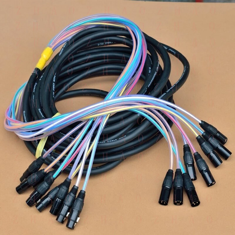L+ for 4 6 8 12 16 Channel 3 Pin XLR M To F Balanced Snake Cable Audio Extension Cord