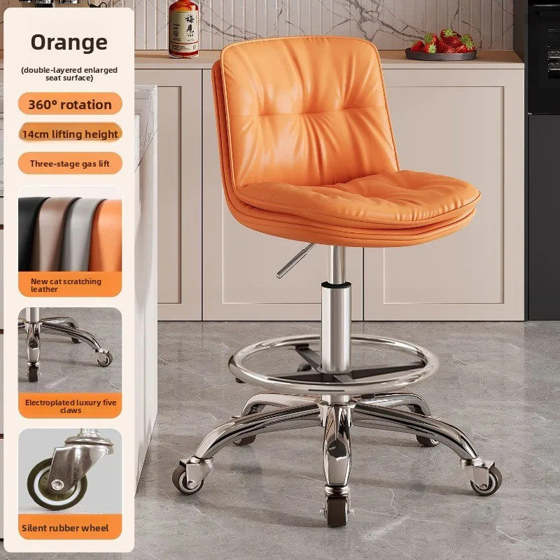 Chaise de bar pivotante moderne, tabouret de comptoir, tabouret haut avec dossier, tabouret de réception, chaise de bureau ergonomique, chaise de bar
