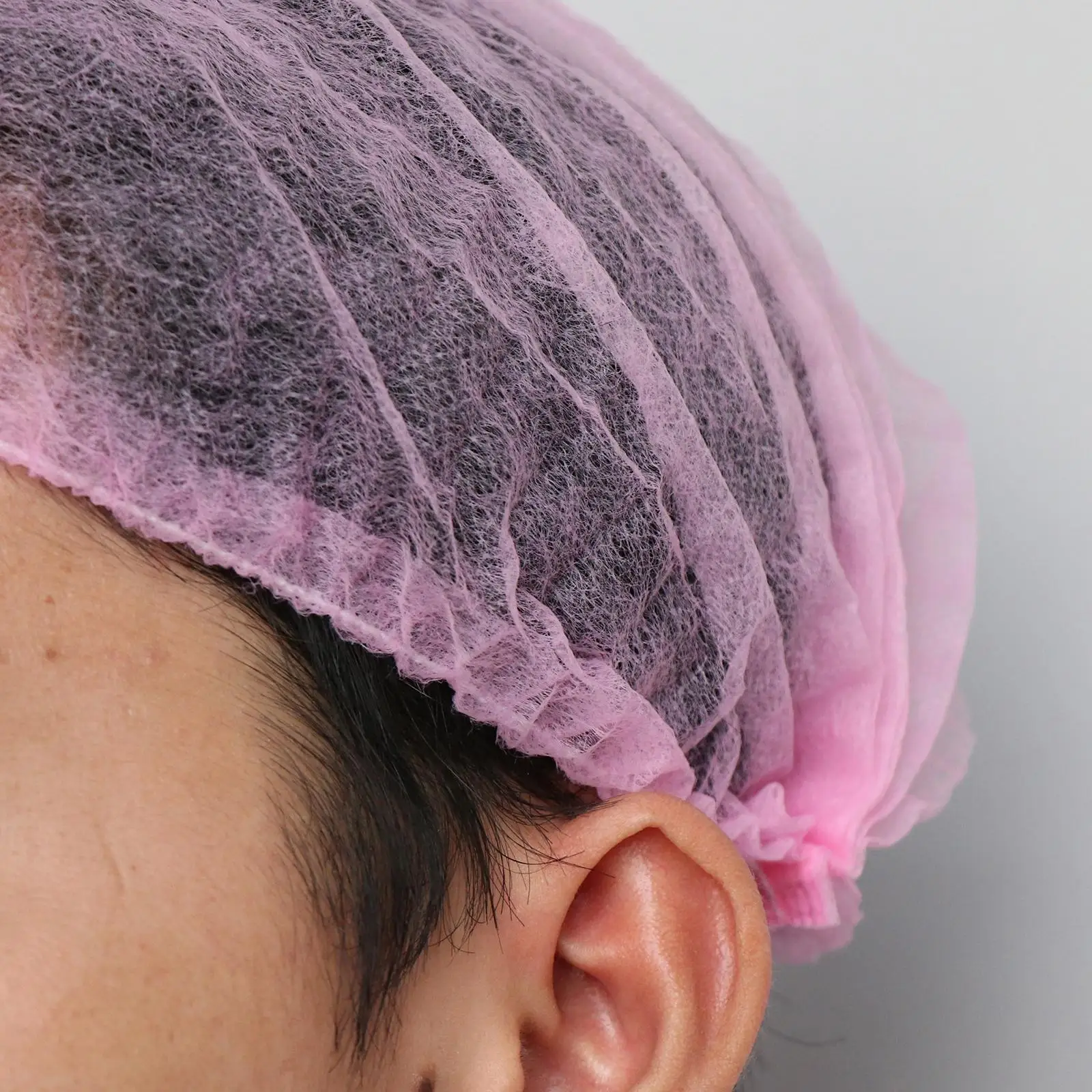 100Pcs Disposable Salon Hair Hat Dust Net Bouffant Cap Non-Woven Head Cover Hat Elastic Cleaning Hat Cap