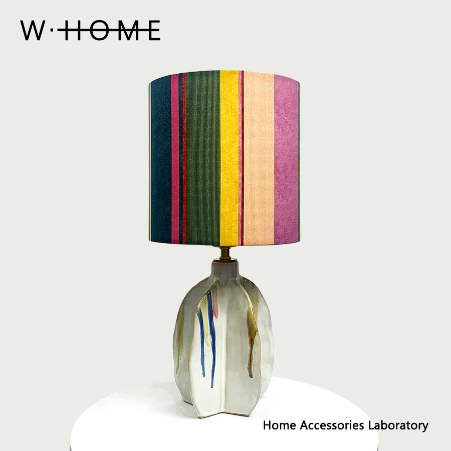 Striped fabric desk lamp Liberty fabric creative vintage atmosphere lamp gift lamp