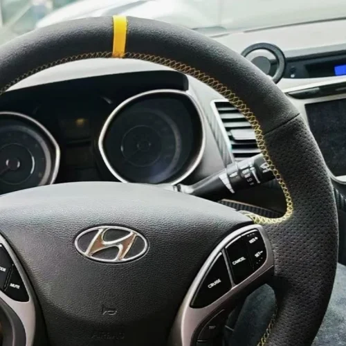 Imagen 2 del producto Funda personalizada para volante de coche, protector de ante antideslizante para Hyundai Elantra 2011-2016 Avante i30 2012-2016 Avant Steering Wr