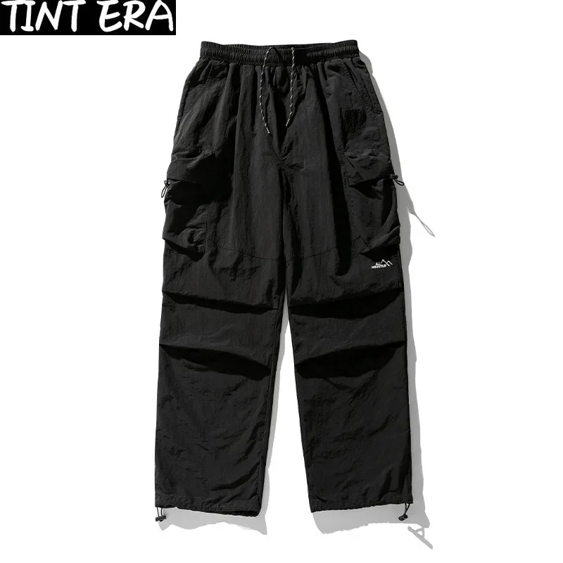 TINT ERA-pantalones Cargo de paracaídas para hombre, pantalón informal de gran tamaño para exteriores, impermeable, ropa de calle japonesa, Hip Hop