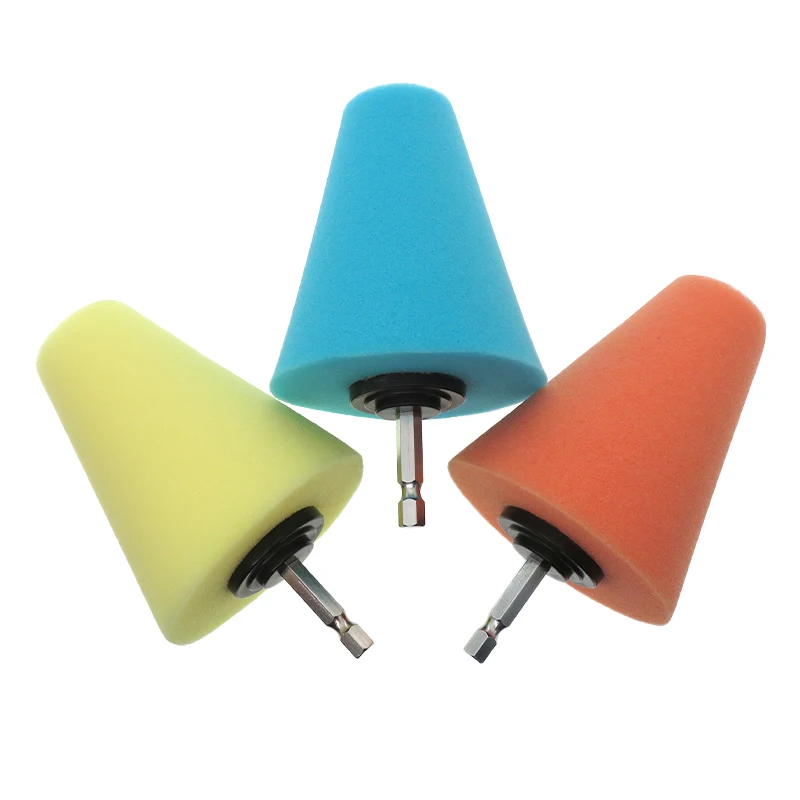 Conical Sponge Buffing Polishing Cone for Automotive Car Tire Hub Care Metal Polish Cleaning Foam Pad Sponge Polish Wheel Tool