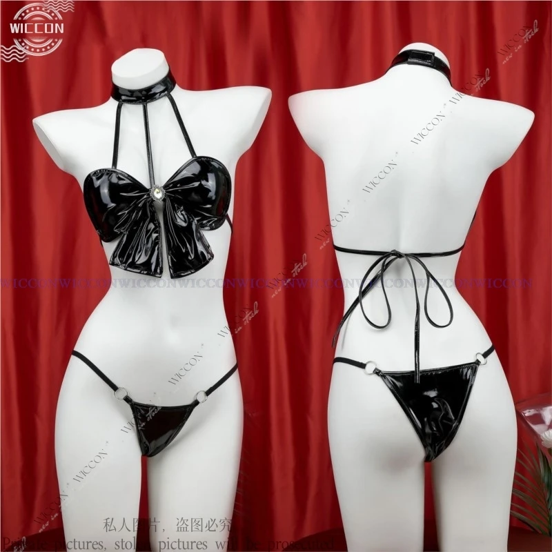 Tsukino Usagi Cosplay Costume Bikini Sexy Swimsuit Woman Adult Role Play Fanart Second Creation Character Patent Leather