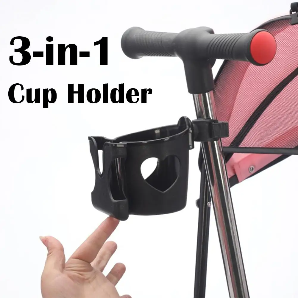 Baby Stroller Water Cup Holder Baby Pram Multi-function Milk Bottle Rack Black White 3-in-1 Mobile Phone Holder