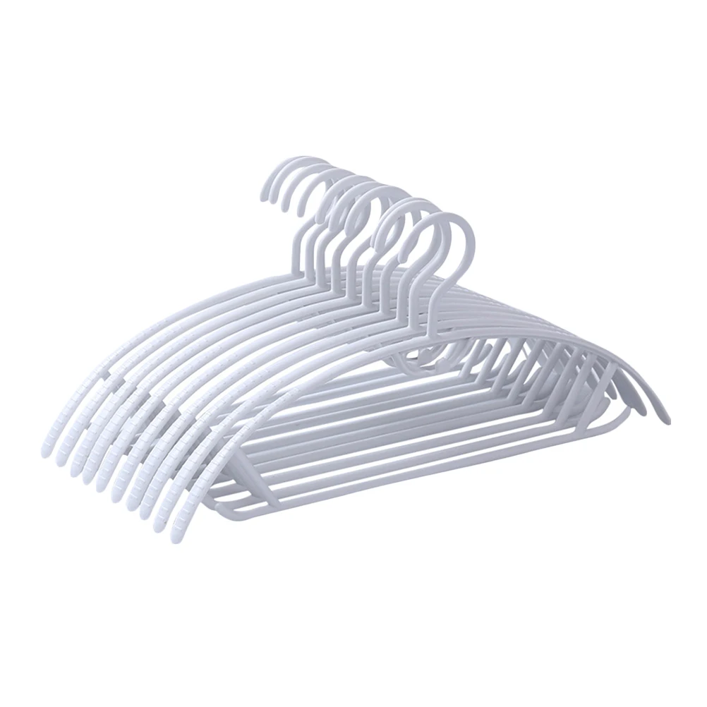 

10 Pcs Slim Non slip PP Clothing Hangers Wide Shoulder Design Strong Plastic Wardrobe Coat Hooks Two Hooks Each Save