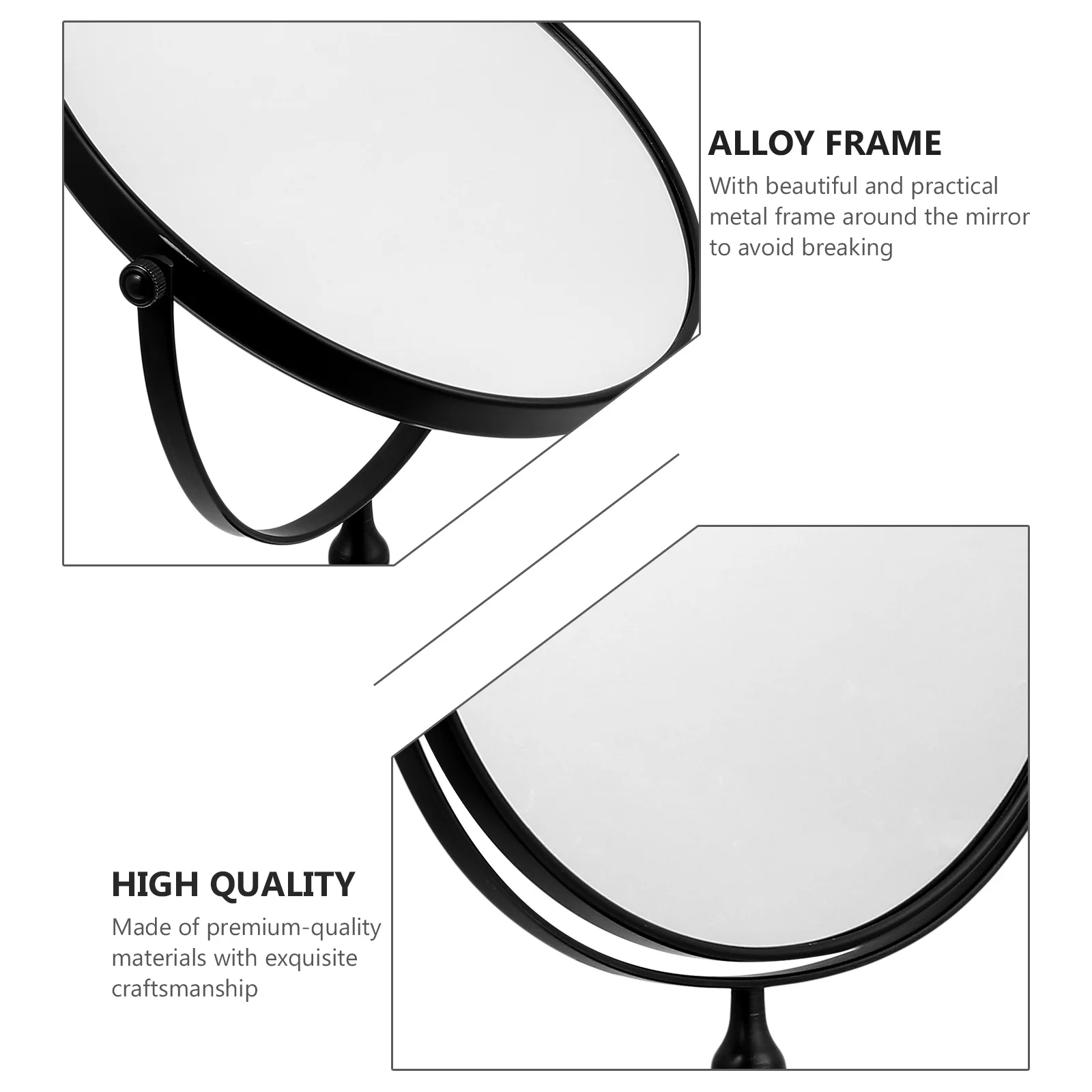

1Pcs Magnifying Desktop Mirror Silver Double-Sided Swivel Vanity Mirror for Makeup Dressing and Grooming