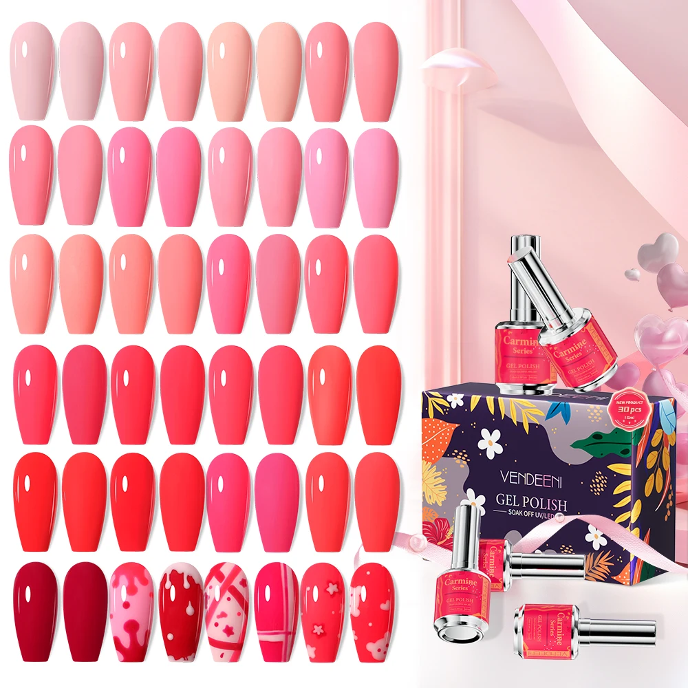 

Vendeeni Самый популярный 30 цветов пурпурный УФ-гель-лак для сбора коробок Бесплатная индивидуальная частная марка OEM/ODM 15 мл красный гель-лак для ногтей