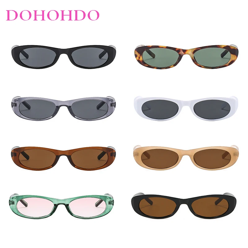 DOBathroom HDO-Lunettes de soleil chimovales noires pour hommes et femmes, monture étroite, nuances rectangulaires, petites lunettes, lunettes de soleil pour hommes, UV400