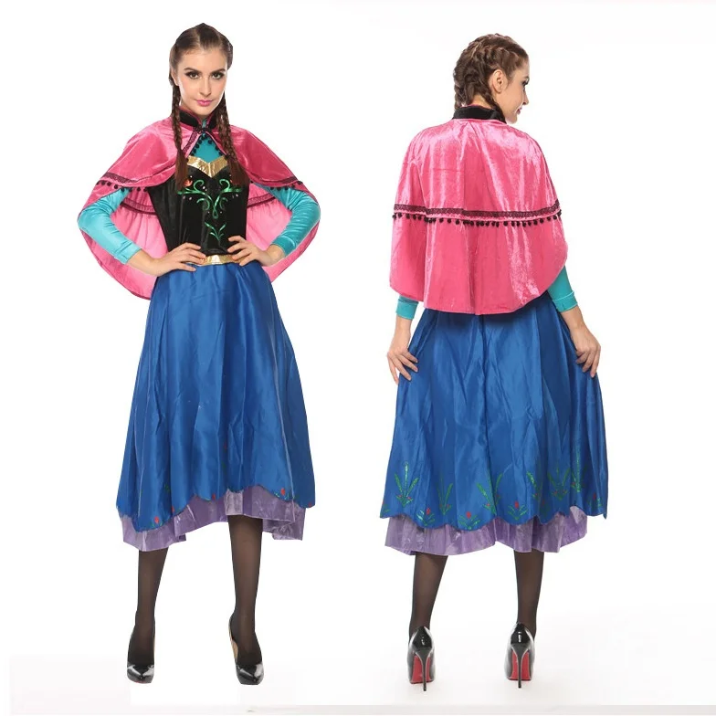 

2025 New loween Anna Elsa Princ Adult Dr Costume Chinese Production Autumn Stage Costume Ladies Faion