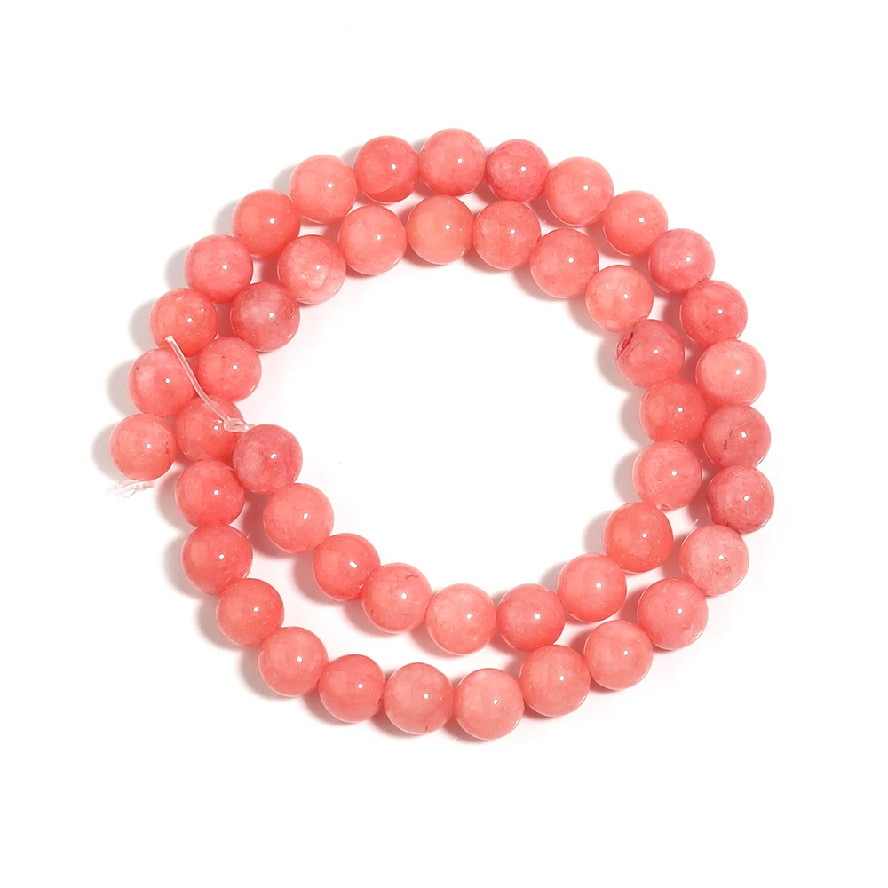 Natural Chalcedony Stone Beads Multicolor Loose Spacer Jades Stone Bead for DIY Bracelet Necklace Jewelry Making Accessories