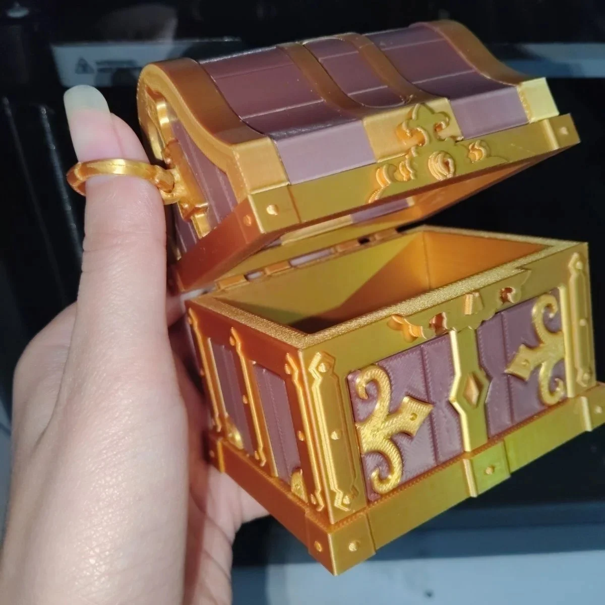Creative Genshin Impact Gorgeous Treasure Chest Openable Storage Box 3D Printed Game Genshin Fans Desktop Decor Collection Gift view 6