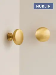 Nurlin Solid Brass Three Sizes Available Round Cabinet Knobs Comfortable To Use  Adapted to Different Styles of Cabinet Handle
