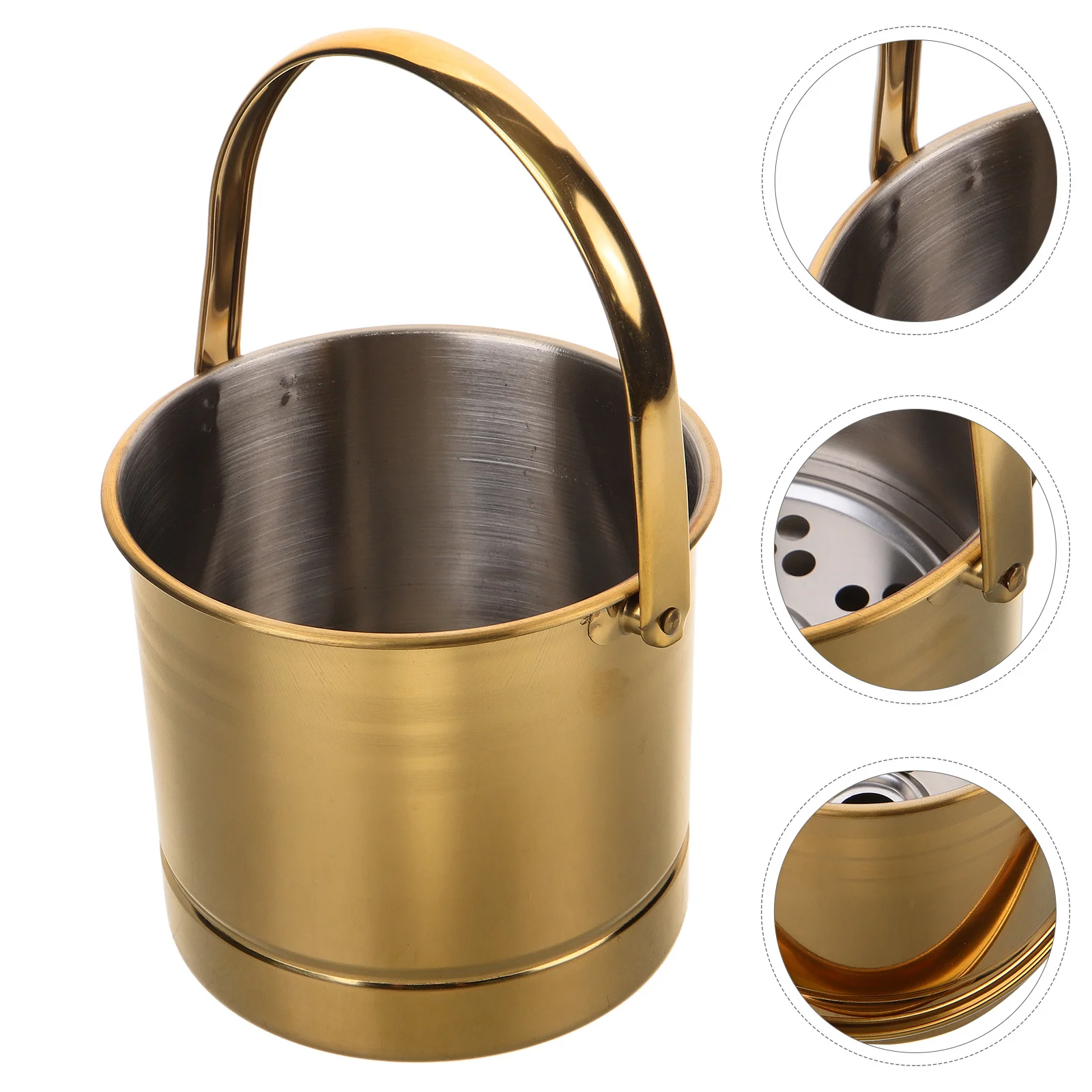 

Stainless Steel Ice Bucket Bar Supply Wine Bottle Holder Portable Beer Bucket For Party Ktv Home Use Multi-Functional Metal Cube