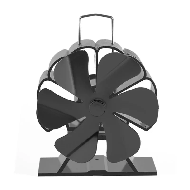 6 Blade Thermal Stove Fan No Battery Eco Quiet Heat Circulator Wood Fireplace Heating Accessory