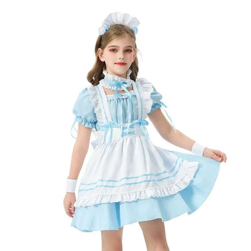

Children's Maid Pastoral Farm Cosplay French Sweet Apron Cosplay Costume Lolita Girls Party Uniform Dress