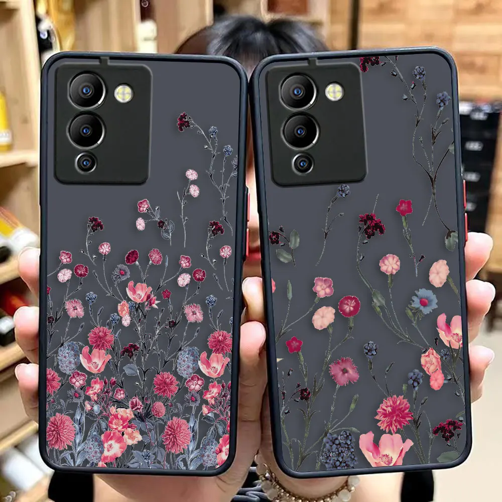 

Matte Case for infinix NOTE 12 G96 11 10 8I 8 7 SMART 4 SPARK 8 8P 5 6 PRO S5 Case Funda Capa Shell Lovely Vintage Leaves Flower