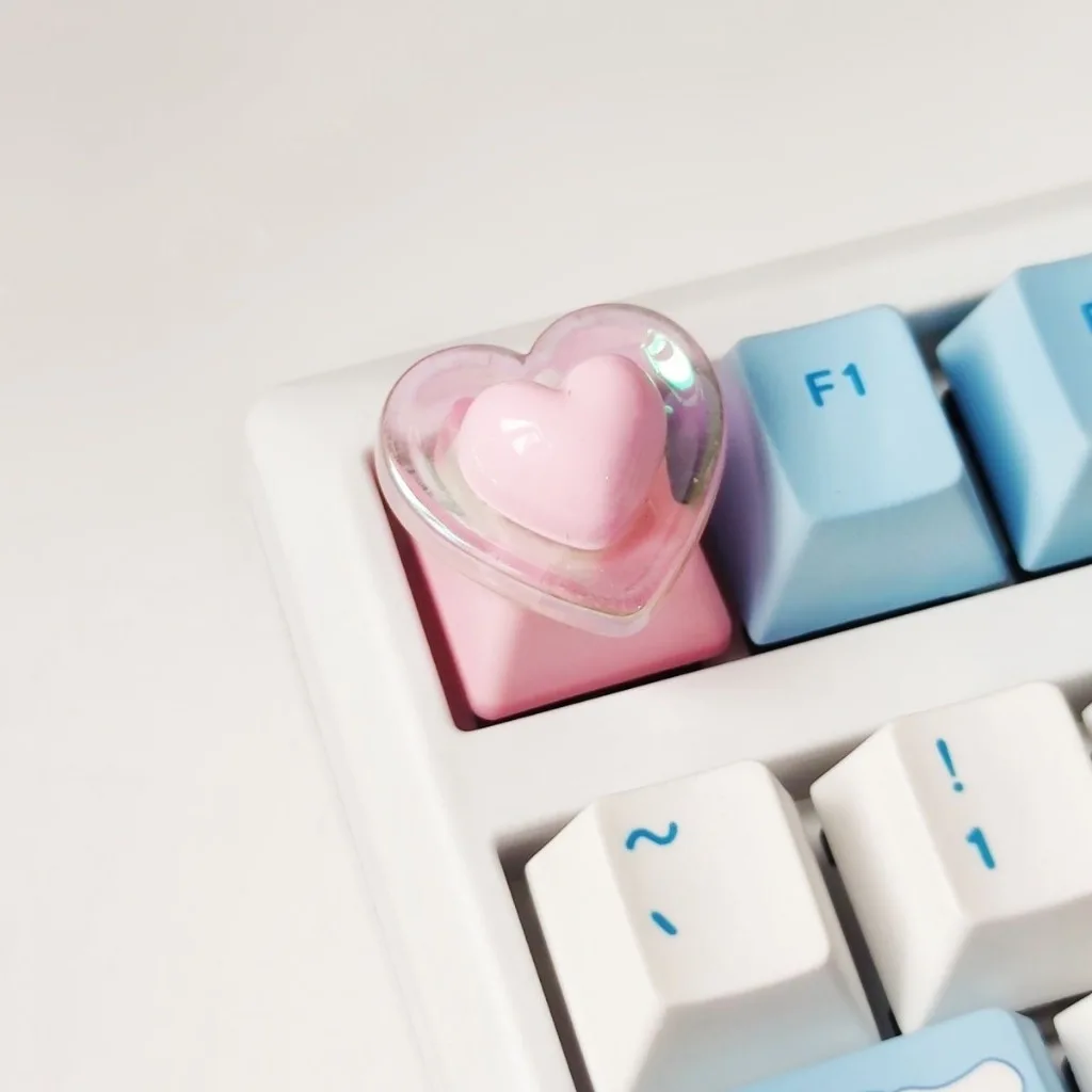 1pcs High Beauty Pink Mermaid Girl Heart Keycaps for Cross Axis Mechanical Keyboards Key Caps  Girl‘s Gift