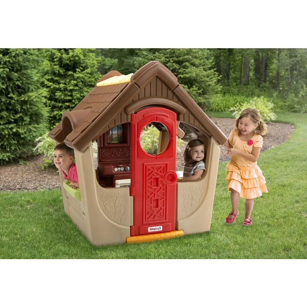 Simplay3 Garden View Cottage, Kids Indoor Outdoor Playhouse for 4 or More Children 18 Months and up (52