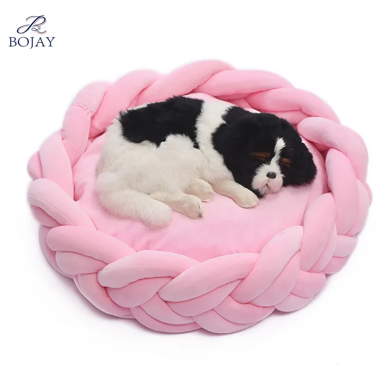 High Quality Cute Cotton Knitted Cat Nest Basket Warm Soft Woven Handmade Chunky Knit Pet Bed Nest Cozy Cuddle for Dogs & Cats