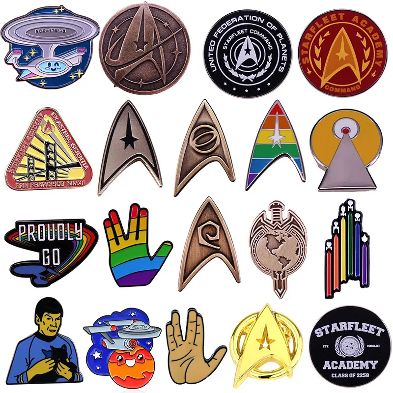 Star Treks Starship Enamel Pins Sci-Fi Animation Metal Brooch Cartoon Anime Badge Fashion Jewellery Backpack Accessory Gifts